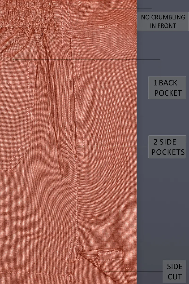 Rustline-Santa Fe Orange Solid Oxford Premium Cotton Boxer 5