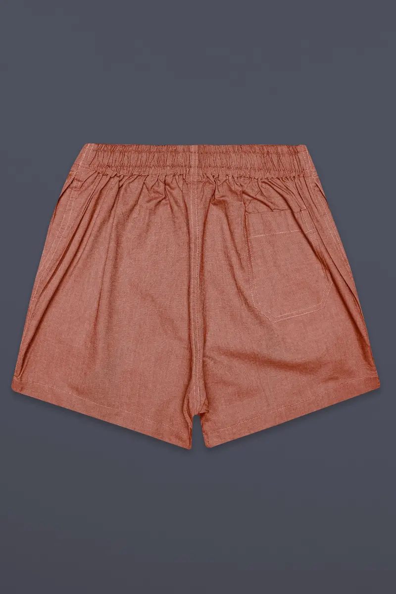 Rustline-Santa Fe Orange Solid Oxford Premium Cotton Boxer 6
