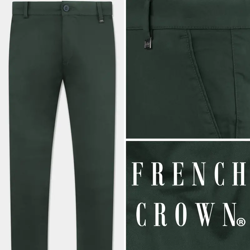 Sacramento Green Premium Cotton Chinos Pant 1