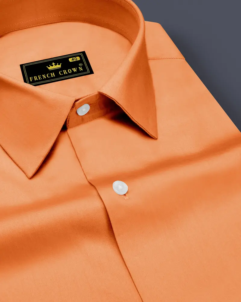 Safforo-Persian Orange Subtle Sheen Super Soft Premium Cotton Dress Shirt 1