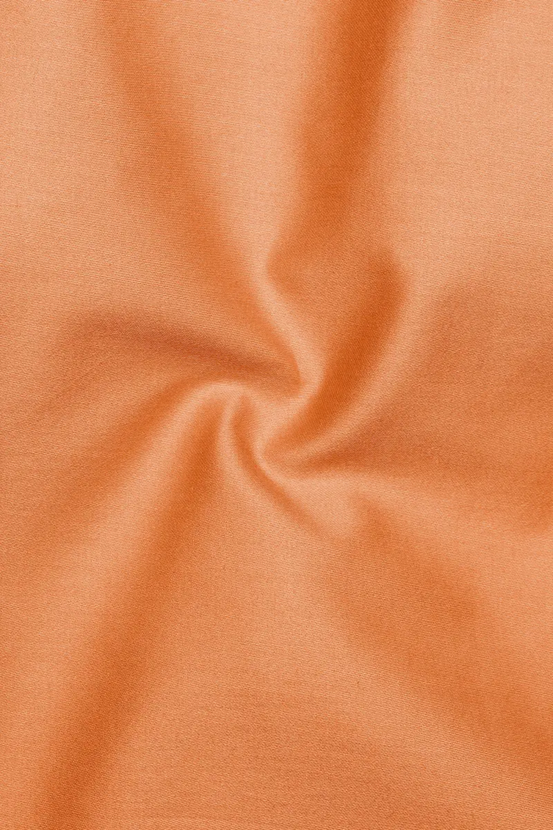 Safforo-Persian Orange Subtle Sheen Super Soft Premium Cotton Mandarin Dress Shirt 3