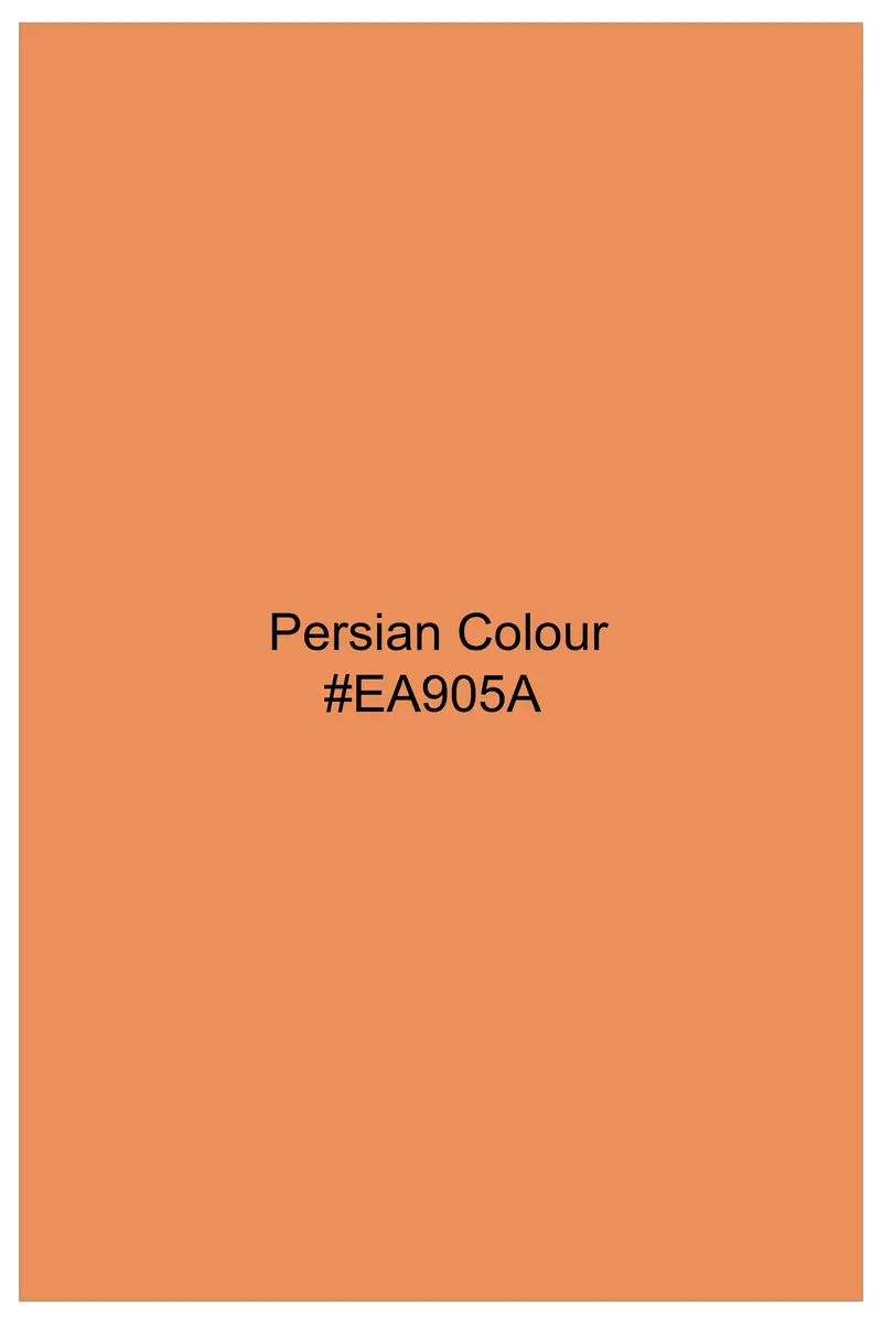 Safforo-Persian Orange Subtle Sheen Super Soft Premium Cotton Mandarin Dress Shirt 7