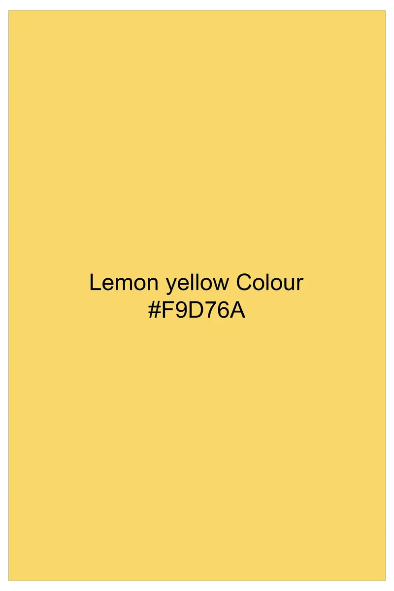Saffron Elegance-Lemon Yellow Solid Wool Rich Slight Stretch Waistcoat 5