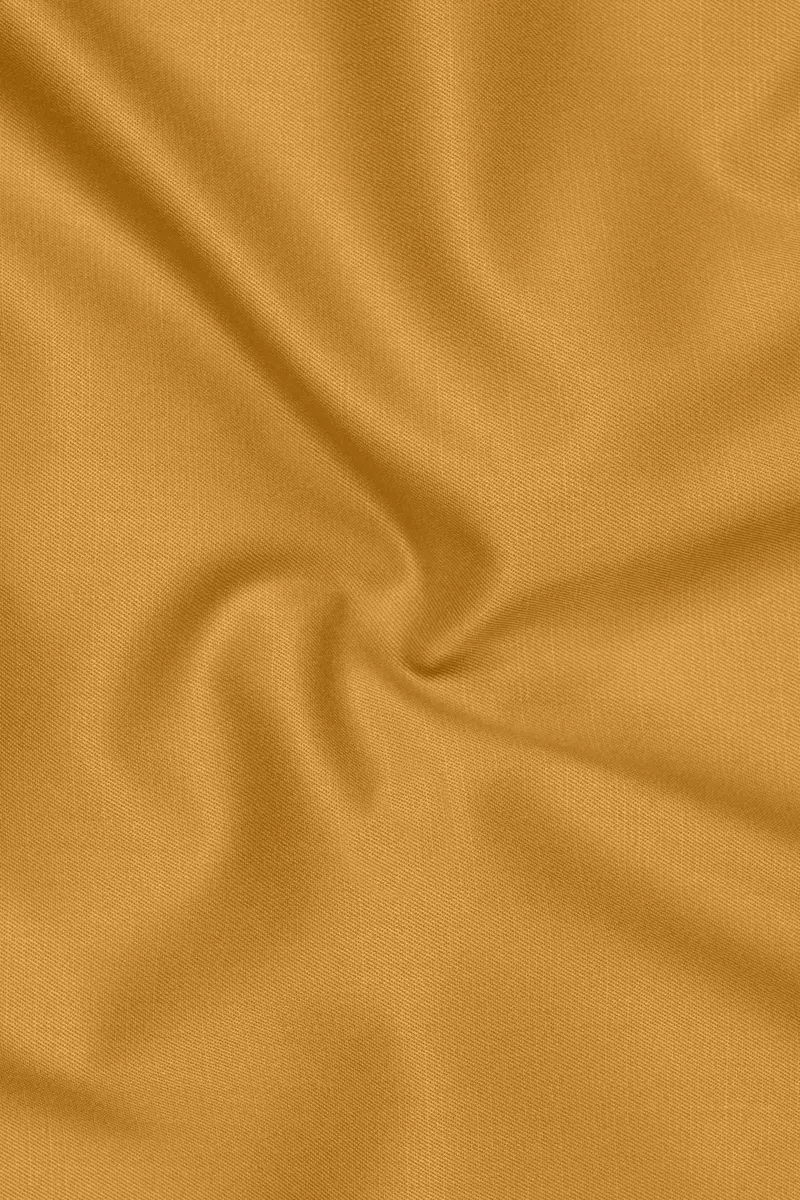 Saffron-Harvest Yellow Solid Wool Rich Slight Stretch Waistcoat 3