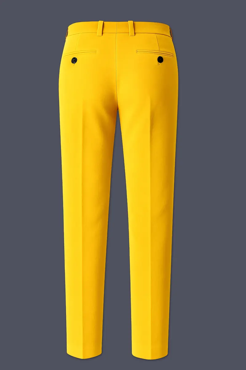 Safvell-Mustard Yellow Velvet Peak Lapel Tuxedo Suit 14