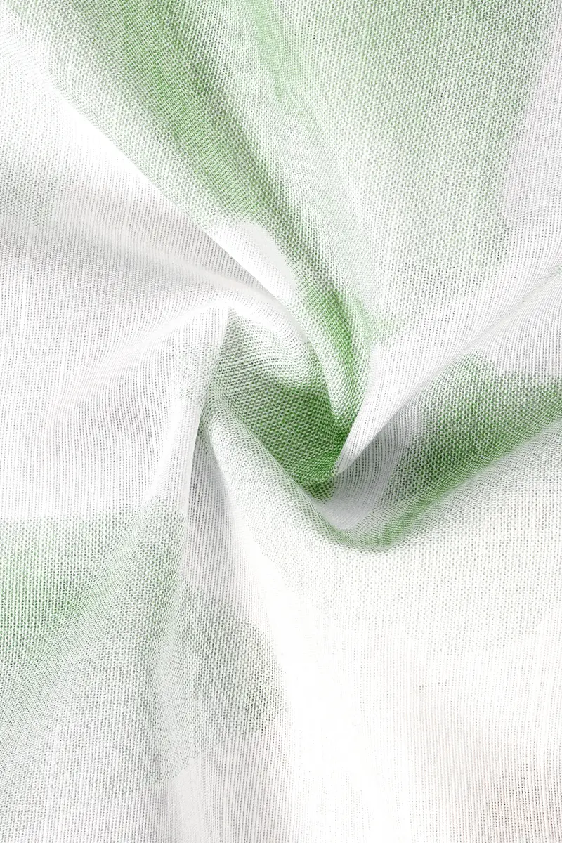 Sage Green And White Luxurious Linen Shirt 3
