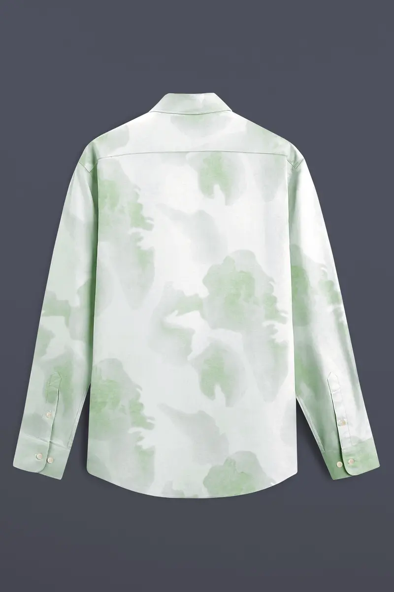 Sage Green And White Luxurious Linen Shirt 7