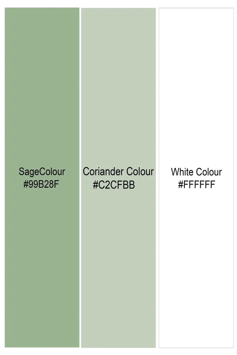 Sage Green And White Luxurious Linen Shirt 8
