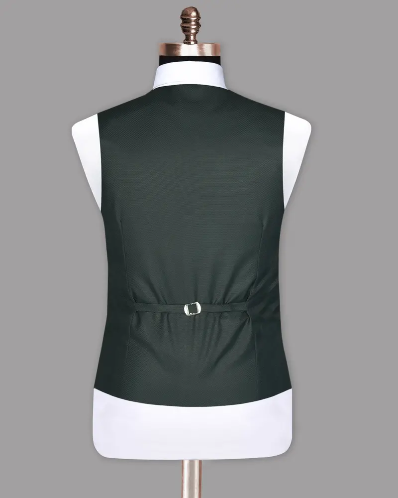 Sage Green Subtle Diamond Textured Waistcoat 6