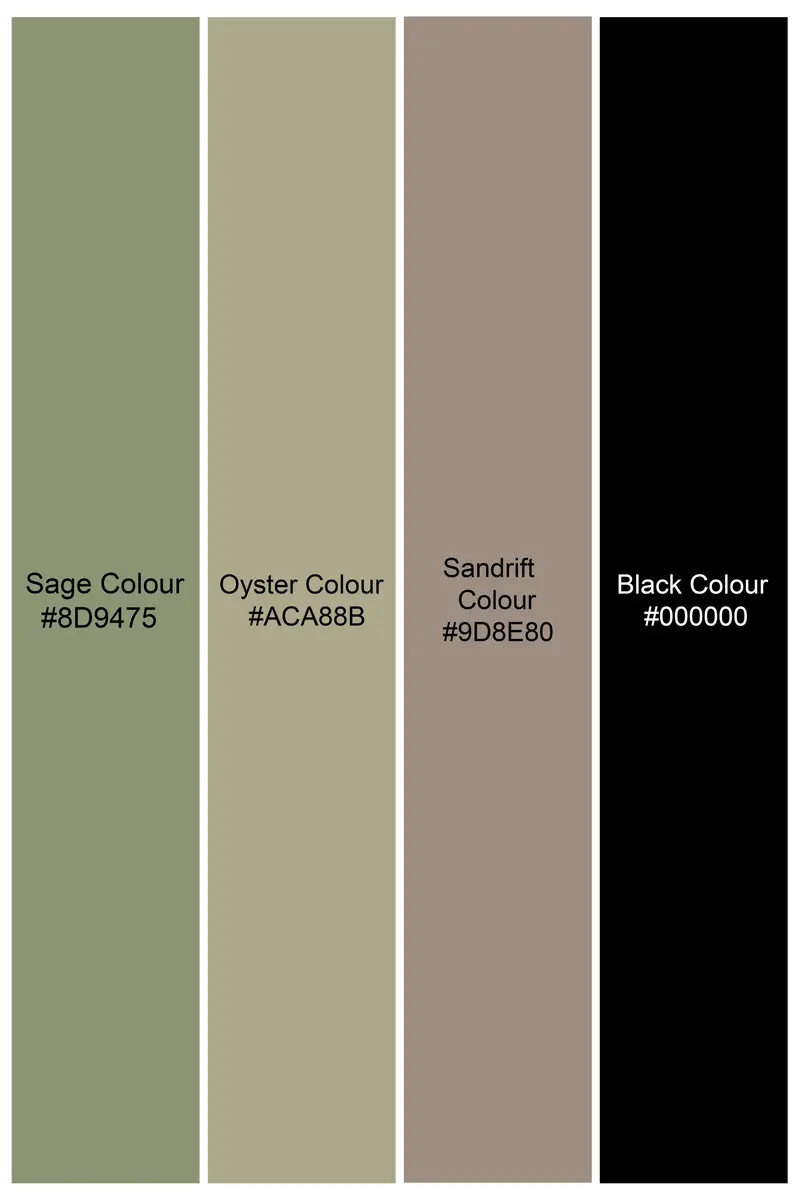 Sage Green With Sandrift Brown Camouflage And Black Premium Cotton Designer Overcoat 7