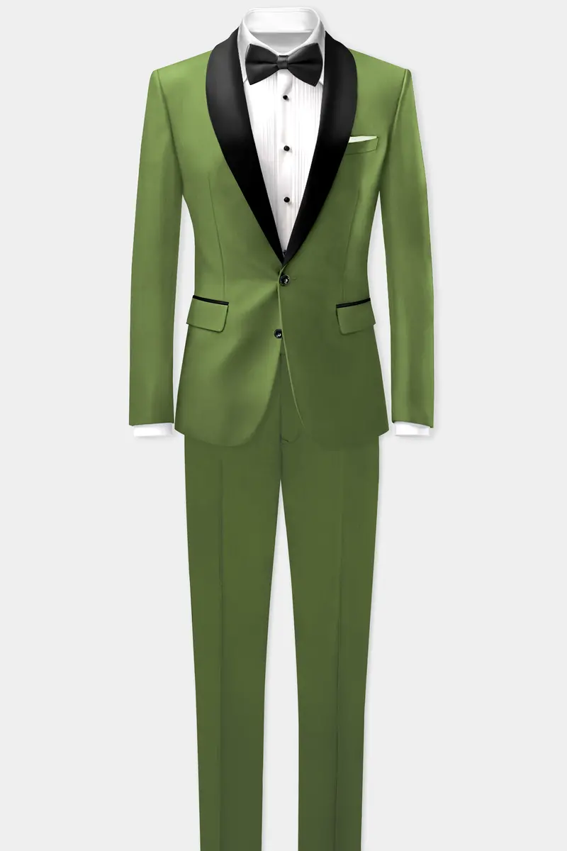 Sage Regal-Dingley Green Solid Wool Rich Tuxedo Slight Stretch Suit 4