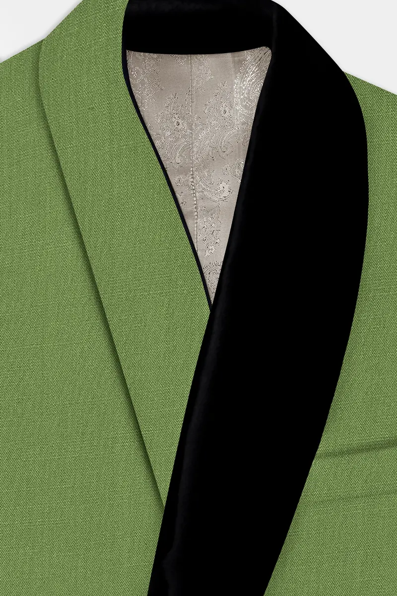 Sage Regal-Dingley Green Solid Wool Rich Tuxedo Slight Stretch Suit 6