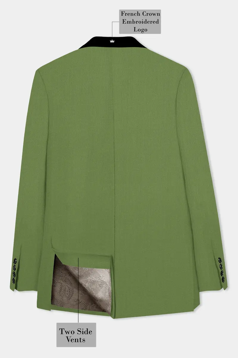 Sage Regal-Dingley Green Solid Wool Rich Tuxedo Slight Stretch Suit 9