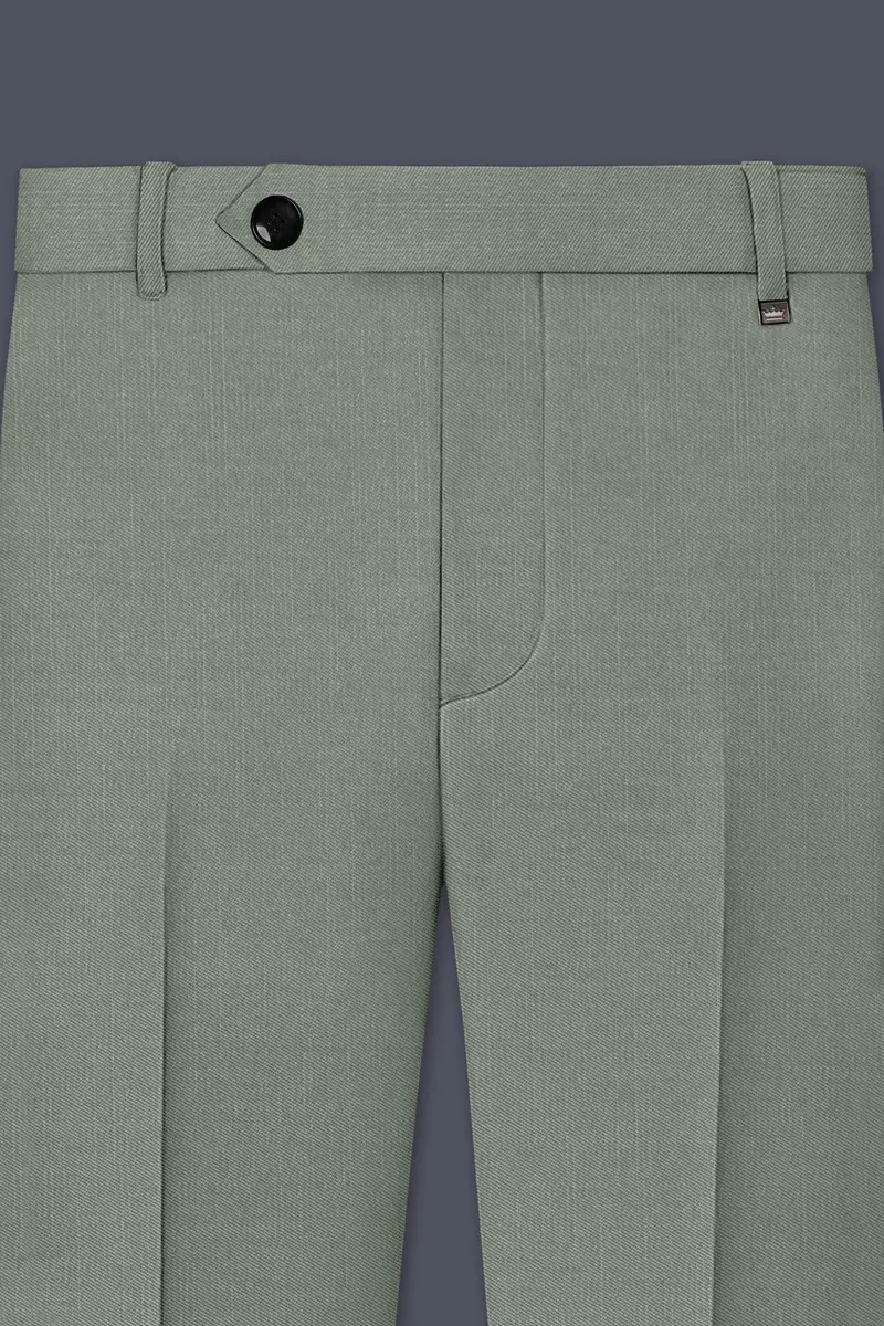 Sage-Smokey Green Wool Rich Slight Stretch Double Breasted Suit 12