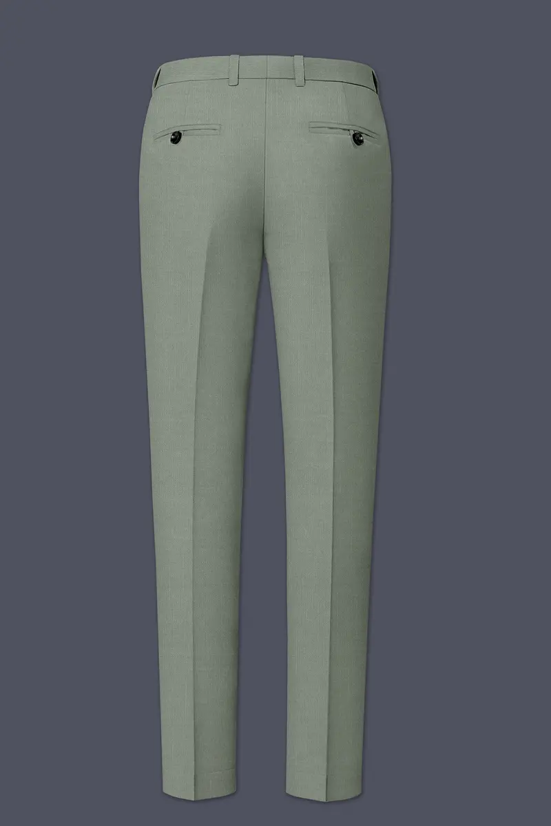 Sage-Smokey Green Wool Rich Slight Stretch Double Breasted Suit 14