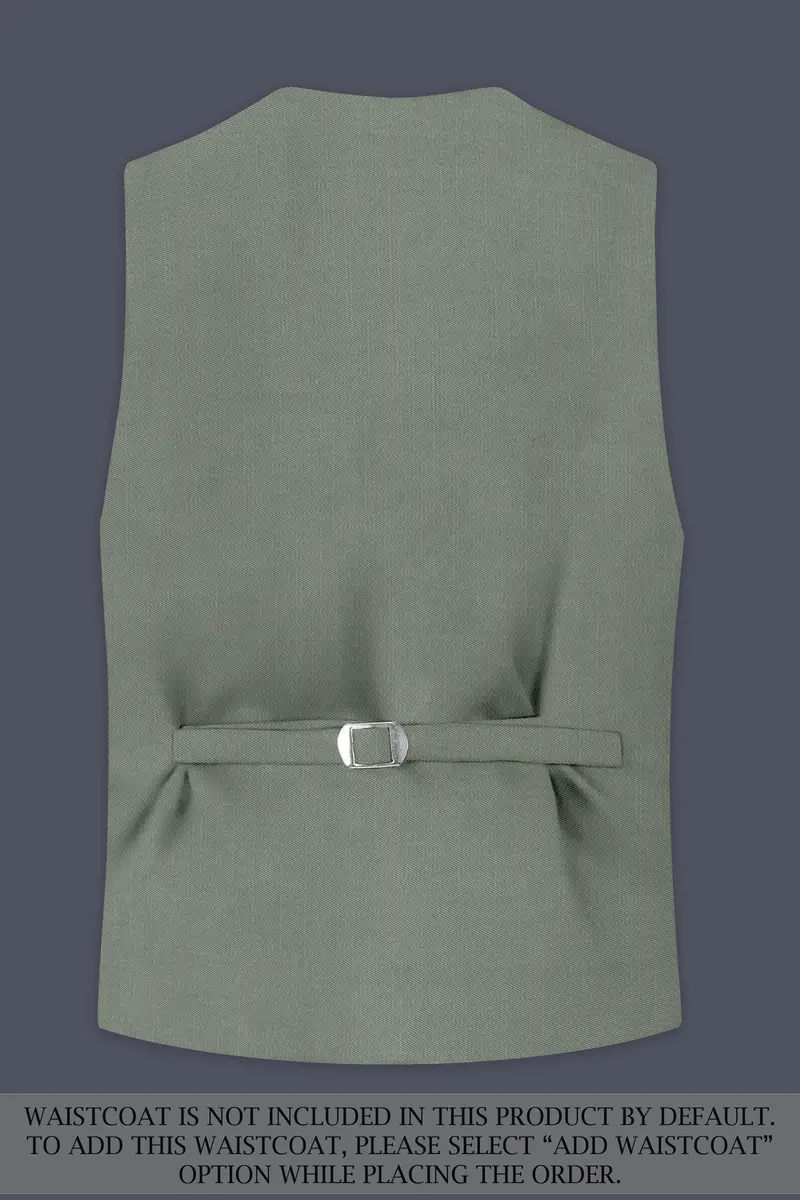 Sage-Smokey Green Wool Rich Slight Stretch Double Breasted Suit 17