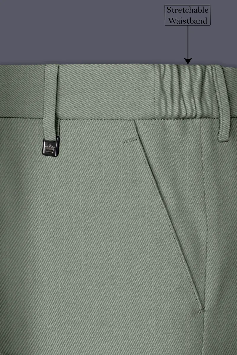 Sage-Smokey Green Wool Rich Slight Stretch Single Breasted Suit 15