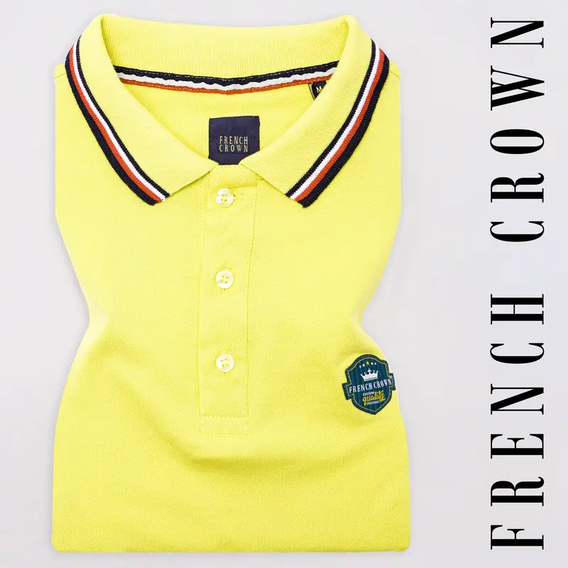 Sahara Sand Yellow Premium Cotton Pique Polo 1
