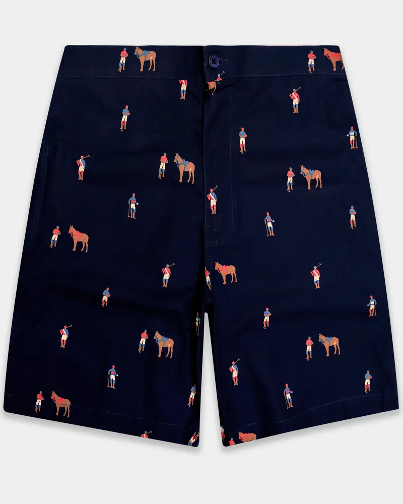 Sailor-Vulcan Blue Polo Printed Premium Cotton Shorts 1
