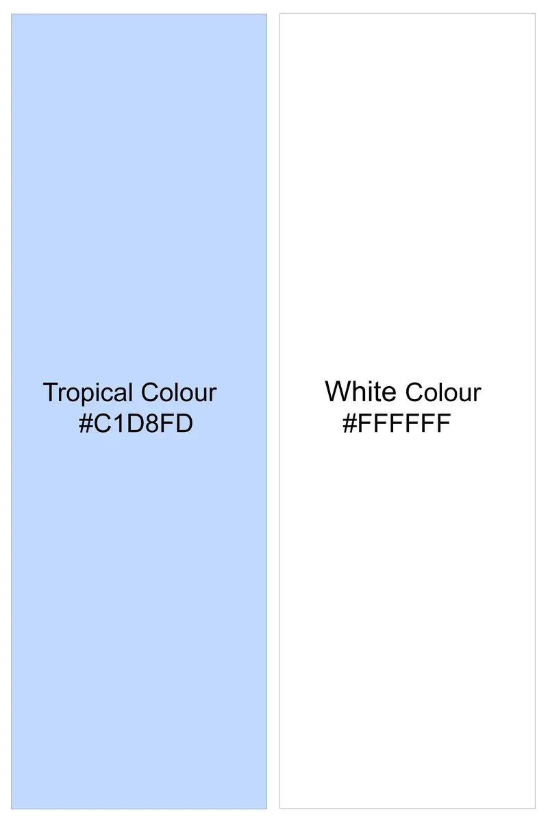 Sailors-Tropical Blue And Bright White Stripes Dobby Textured Premium Giza Cotton Dress Shirt 7