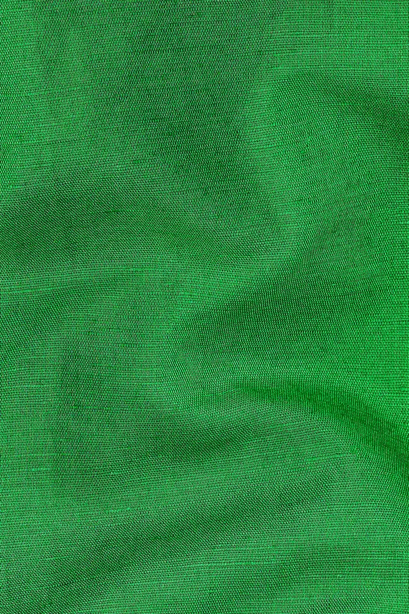 Salem Green Luxurious Linen Mandarin Collar Shirt 3