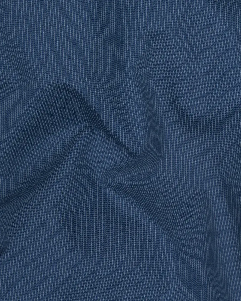 San Juan Blue Subtle Striped Premium Cotton Sports Pant 3