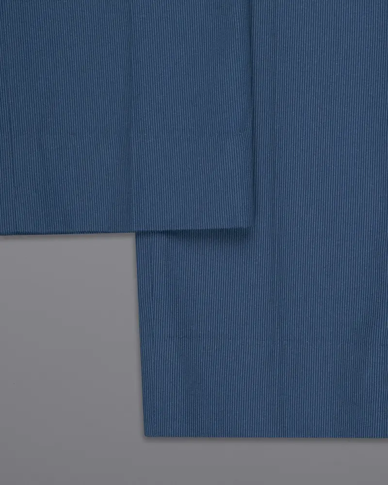 San Juan Blue Subtle Striped Premium Cotton Sports Pant 6