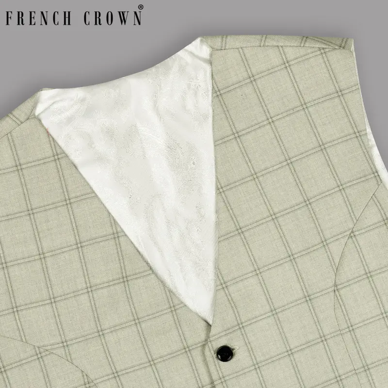 Sand Dollar Windowpane Wool Blend Waistcoat 1