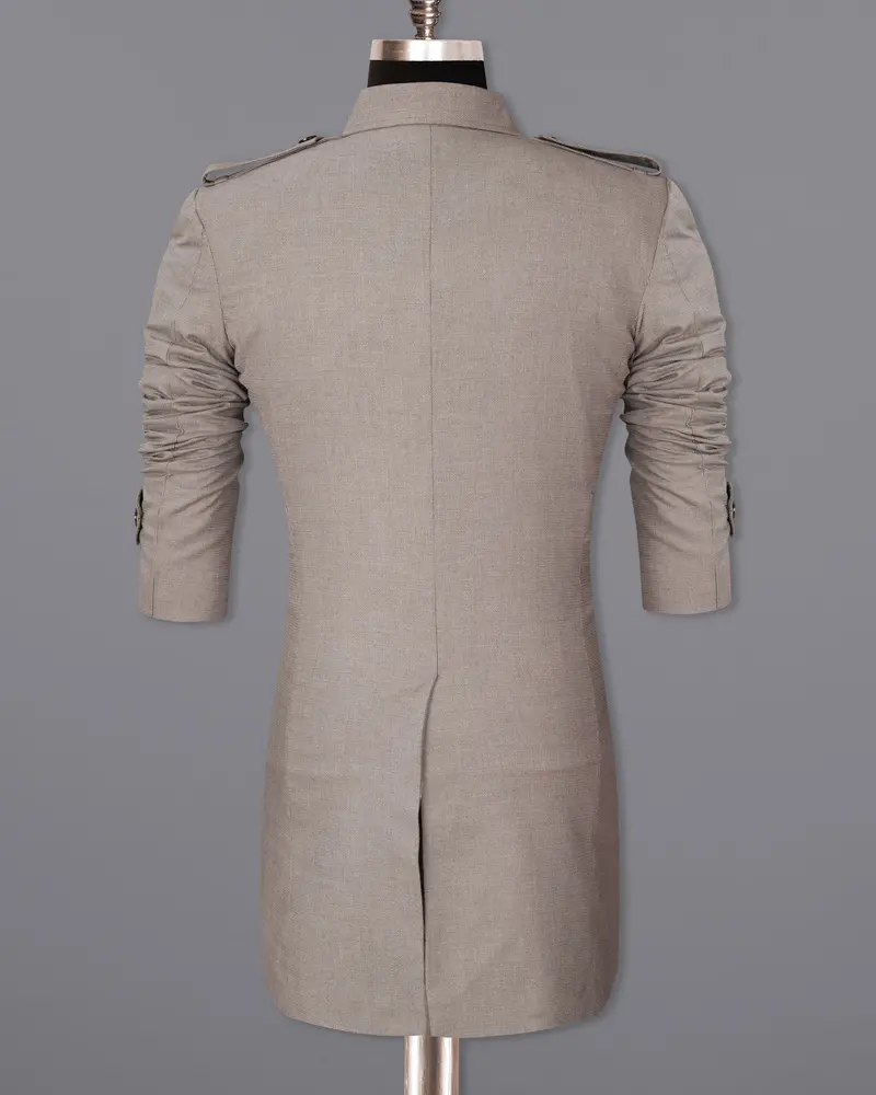 Sand Dune Double Breasted Belt Closure Designer Overcoat 10