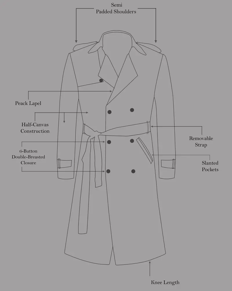 Sand Dune Double Breasted Belt Closure Designer Overcoat 13