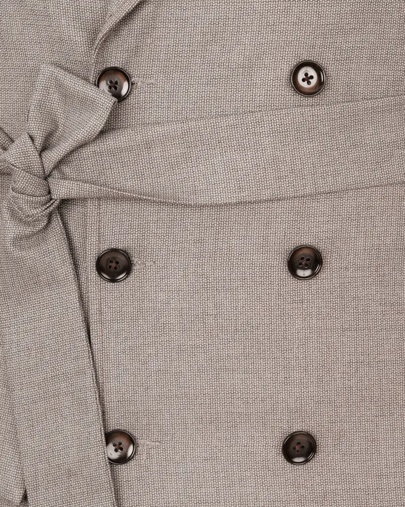 Sand Dune Double Breasted Belt Closure Designer Overcoat 4