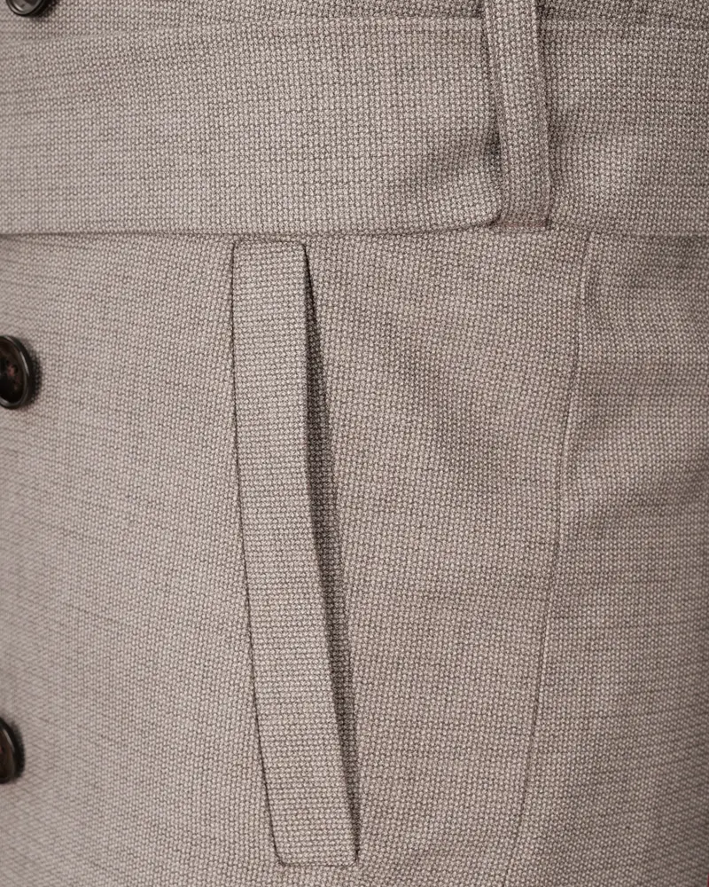 Sand Dune Double Breasted Belt Closure Designer Overcoat 5