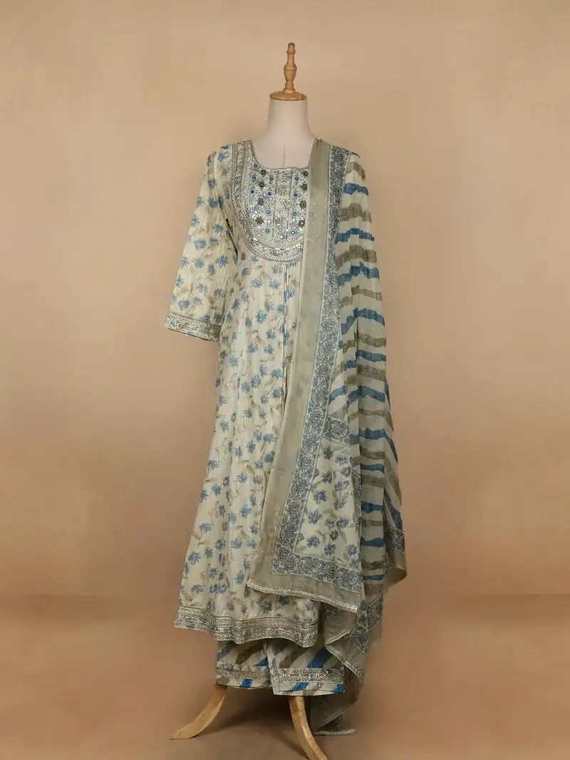Sandal Floral Embroidered Anarkali Salwar Suit 2