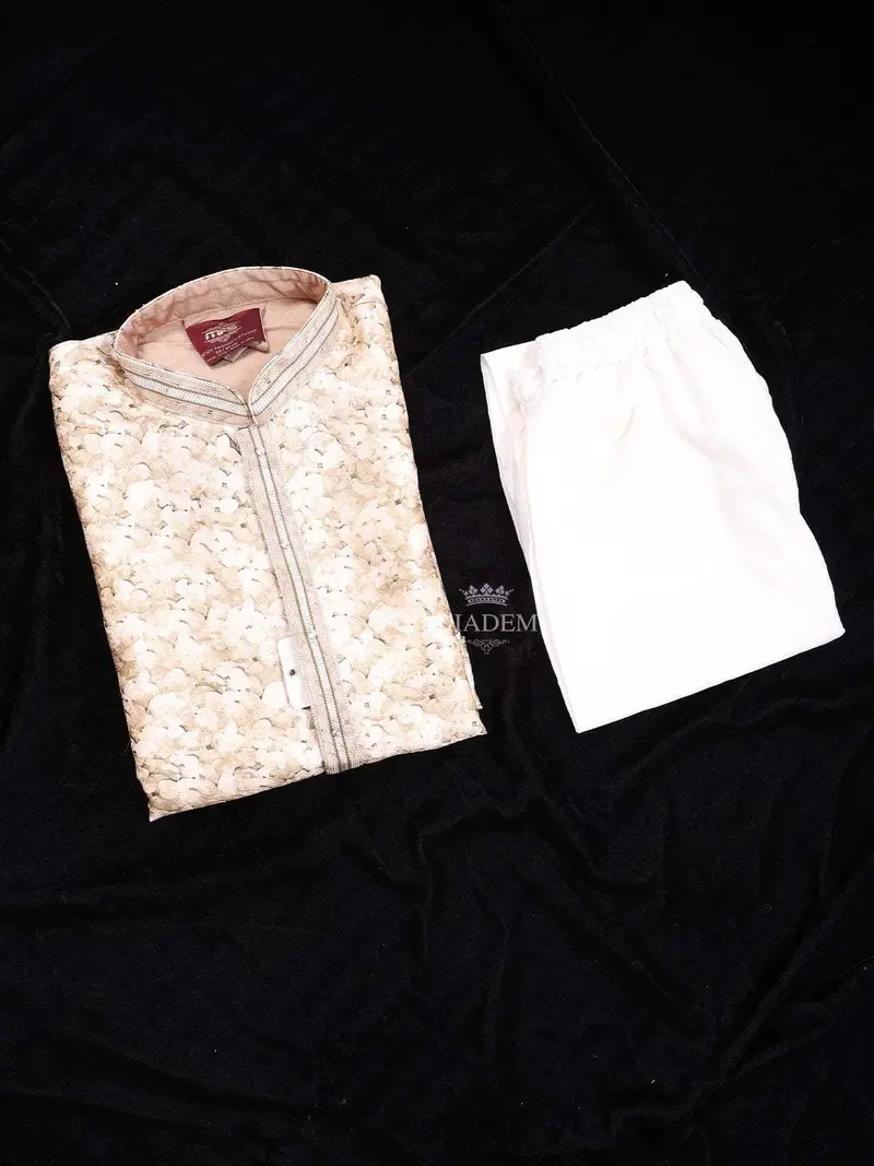 Sandal Kurta Set Adorned With Design Prints, With Pant 1