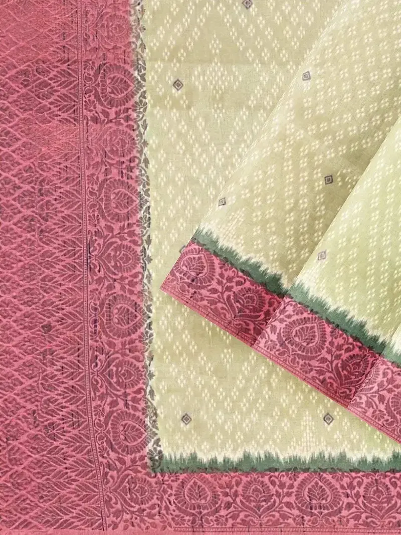 Sandal Semi Tussar Silk Saree With Design Prints On The Body And Printed Border 2