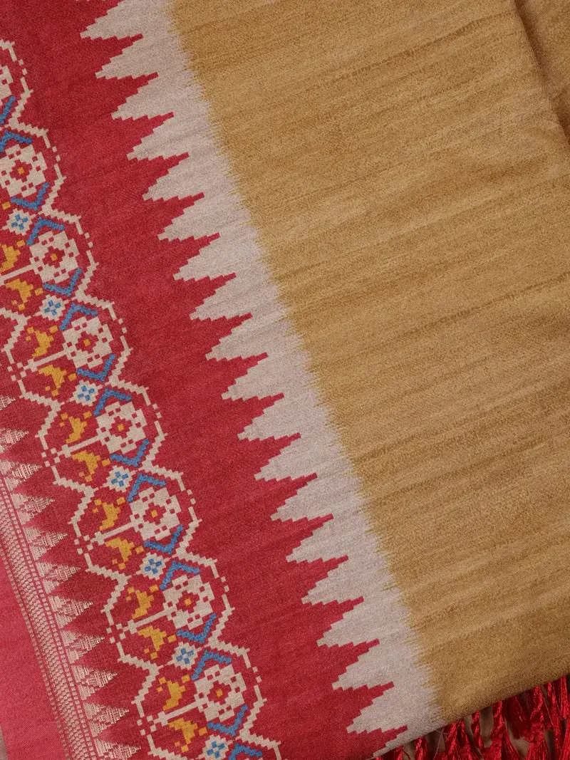 Sandal Solid Designed Soft Silk Saree 2