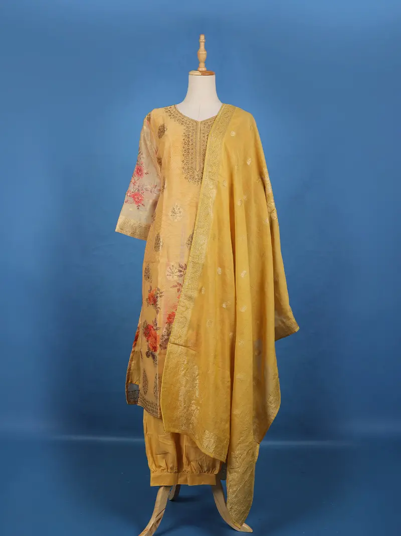 Sandal Zari Embroidered Banarasi Salwar Suit 1