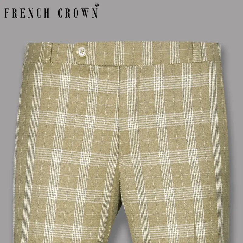 Sandcastle Plaid Wool Blend Formal Pant 1