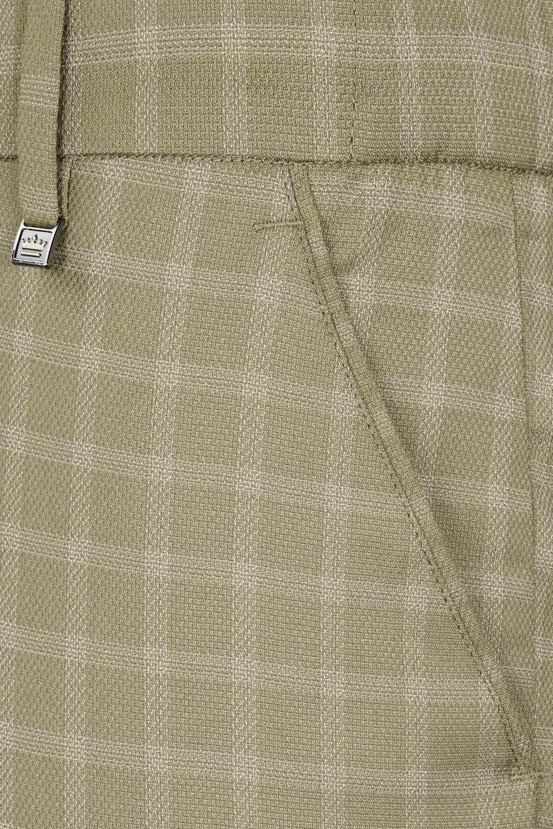Sandrift Brown Checkered Wool Rich Single Breasted Suit 13