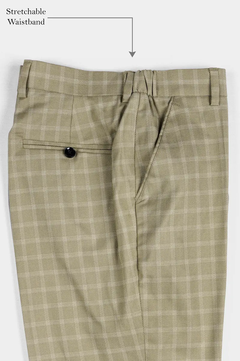 Sandrift Brown Checkered Wool Rich Single Breasted Suit 15