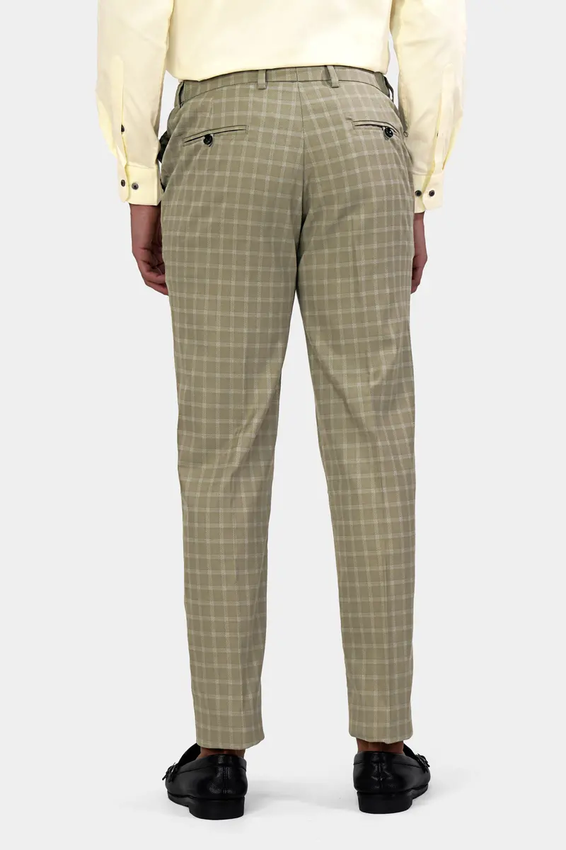 Sandrift Brown Checkered Wool Rich Single Breasted Suit 7
