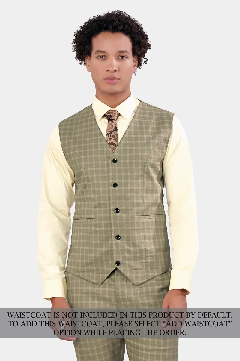 Sandrift Brown Checkered Wool Rich Single Breasted Suit 8