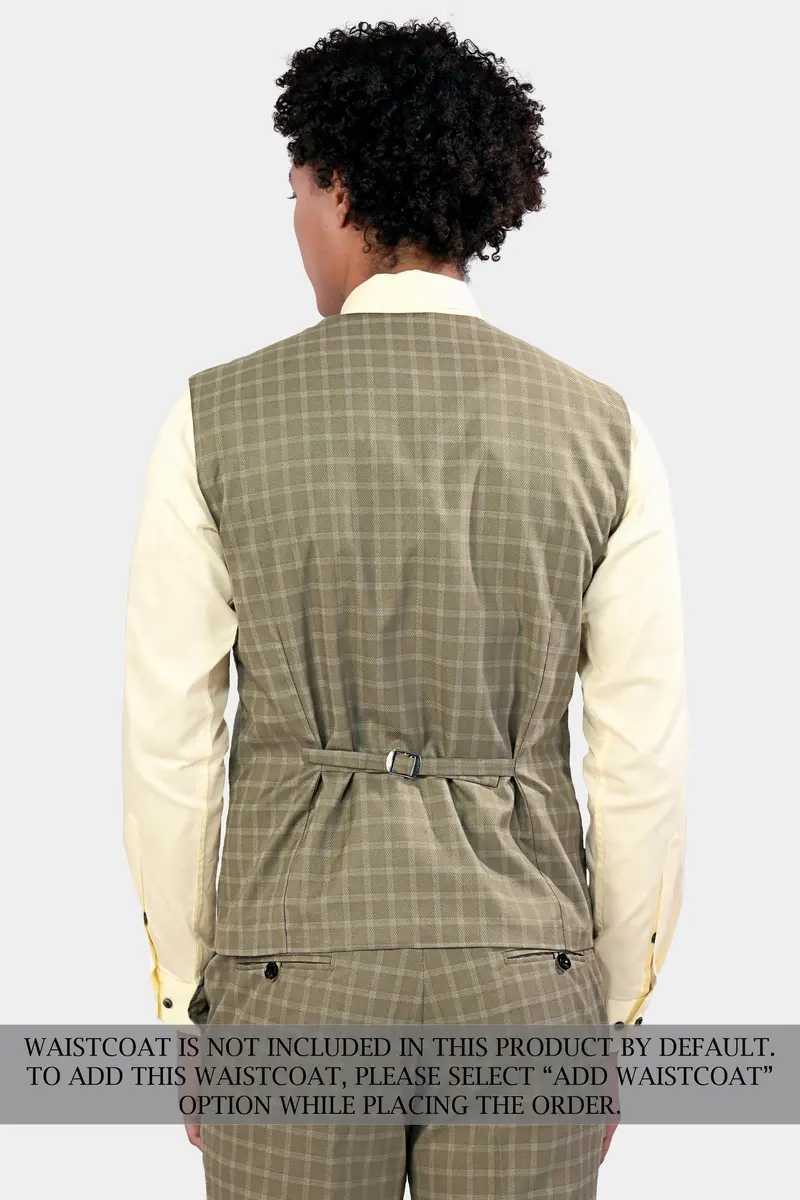 Sandrift Brown Checkered Wool Rich Single Breasted Suit 9
