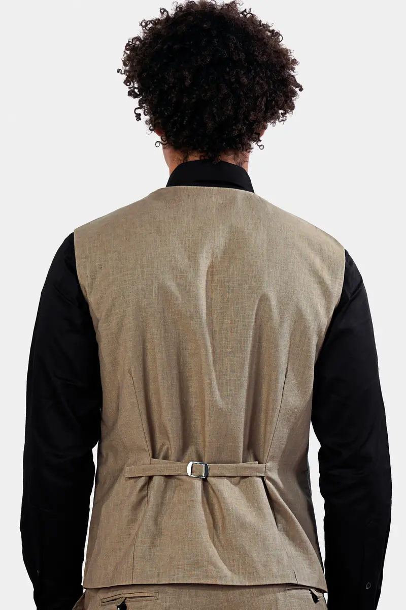 Sandrift Brown Luxurious Linen Sports Waistcoat 4