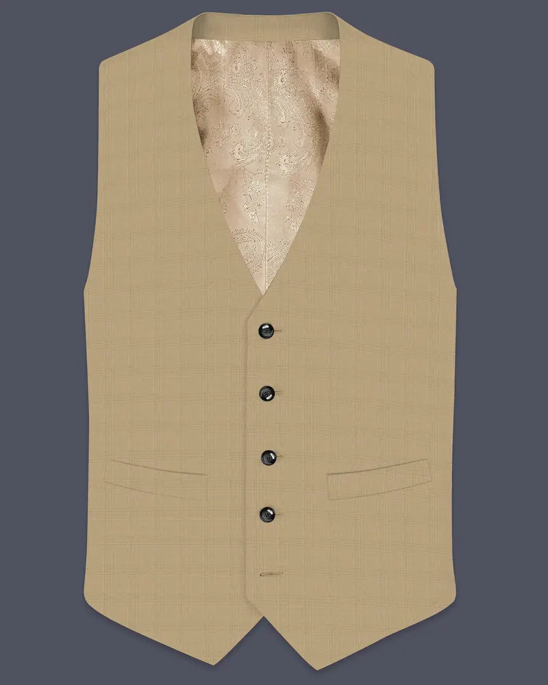 Sandrift Brown Plaid Waistcoat 1