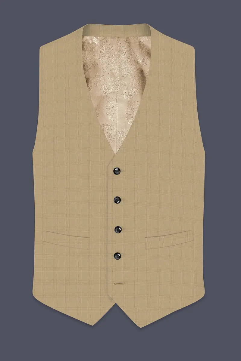 Sandrift Brown Plaid Waistcoat 2