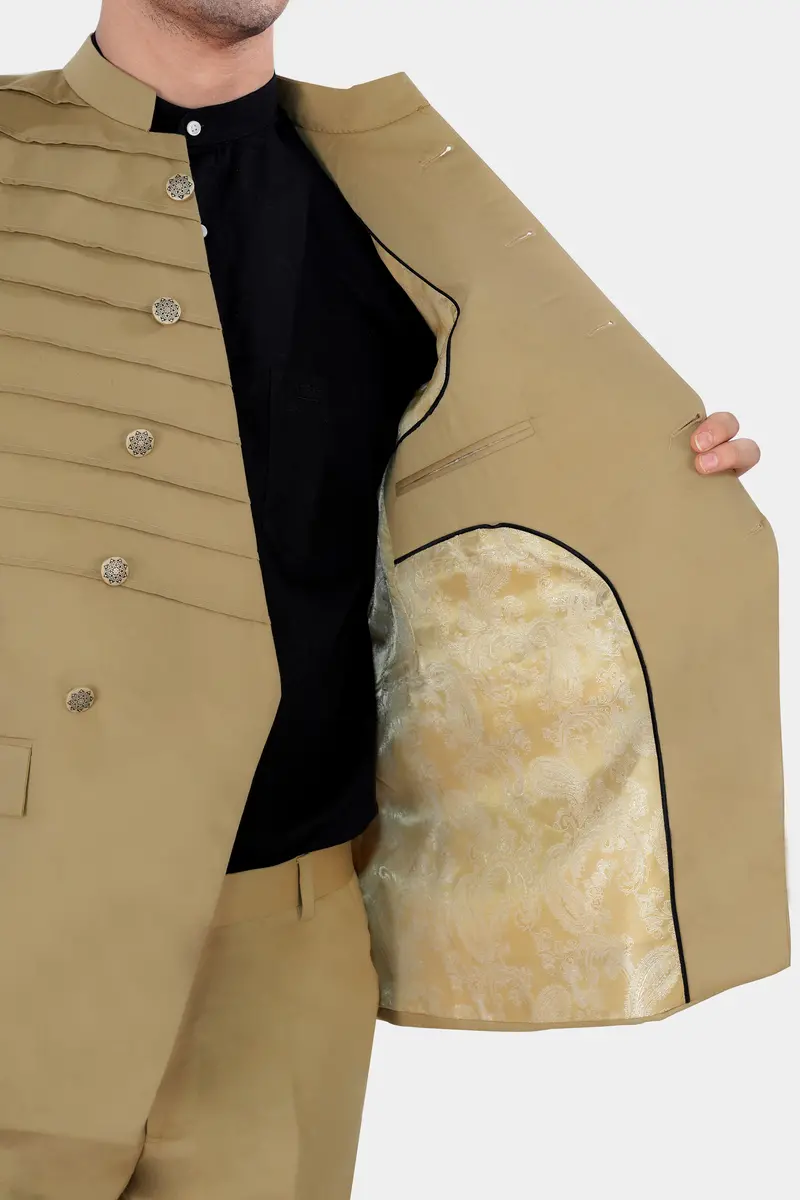 Sandrift Brown Wool Rich Bandhgala Designer Blazer 4