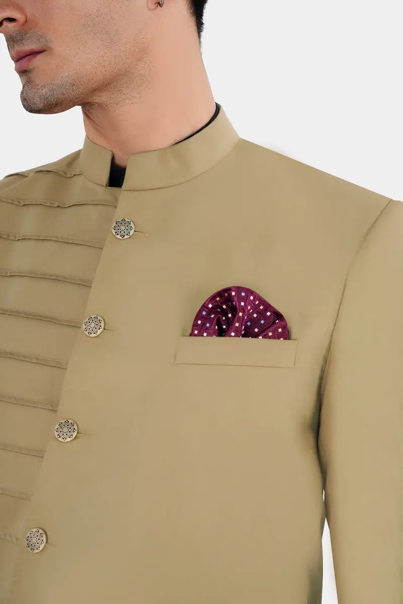 Sandrift Brown Wool Rich Bandhgala Designer Blazer 7