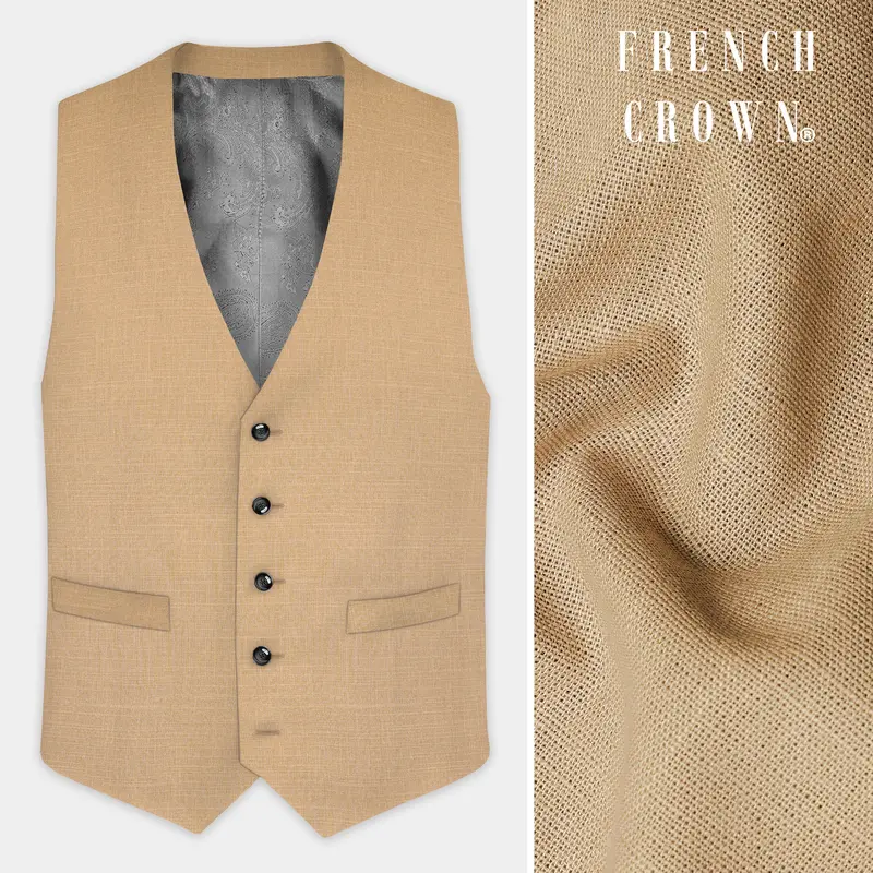 Sandrift Cream Luxurious Linen Waistcoat 1