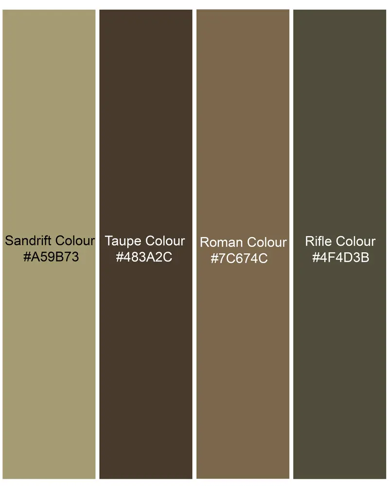 Sandrift Green With Taupe Brown Camouflage Royal Oxford Designer Shirt 9